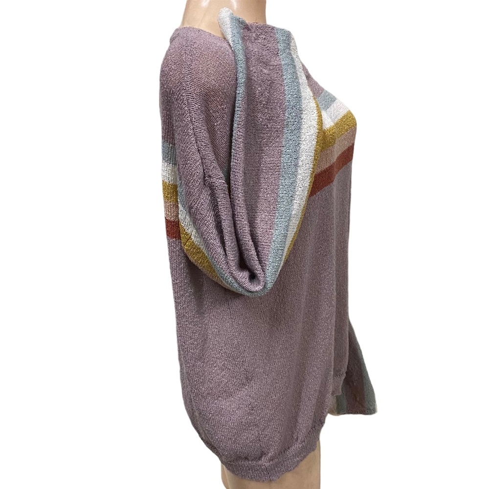 Mystree Women's Striped Knit Sweater Pullover Mauve Multi‎ Color Size Medium - Picture 5 of 5